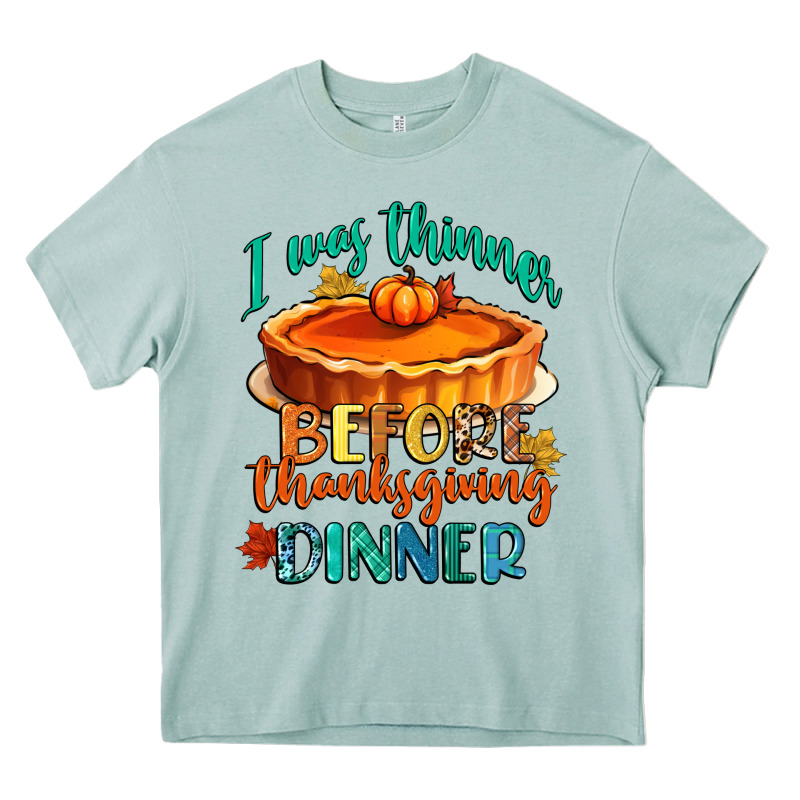 I Was Thinner Before Thanksgiving Dinner Heavy Core Tee by CowGirlArtShop | Teevron