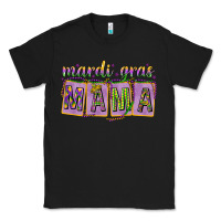 Black Mardi Gras Mama with Beads Classic Tee - HowdyJamesFarm