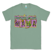 Sage Mardi Gras Mama with Beads Classic Tee - HowdyJamesFarm