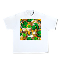 White St. Patricks day hat digital paper Urban Heavy Tee - BundleAndBundleShop