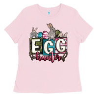 Bubblegum Pink Easter egg hunter Ladies Tee - OliviaCreatesArt