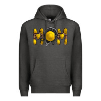 Charcoal Heather mom lacrosse Premium Hoodie - RacoonDesign