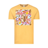 Vintage Mustard Happy Easter Bunny Seamless Pattern Vintage Tee - BundleAndBundleShop
