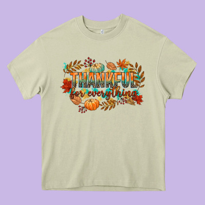 Thankful For Everything Heavy Core Tee Designed By Cowgirlartshop