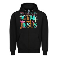 Black all i need is the gym and jesus Zipper Hoodie - JahusDesignShop