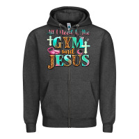 Charcoal Heather all i need is the gym and jesus Zipper Hoodie - JahusDesignShop