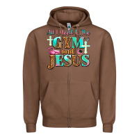 Chestnut all i need is the gym and jesus Zipper Hoodie - JahusDesignShop