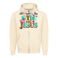 Sandshell all i need is the gym and jesus Zipper Hoodie - JahusDesignShop