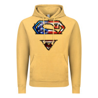 Vintage Mustard super american flag logo Vintage Hoodie - LillyAllenDesigns