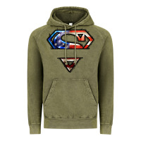 Vintage Olive super american flag logo Vintage Hoodie - LillyAllenDesigns