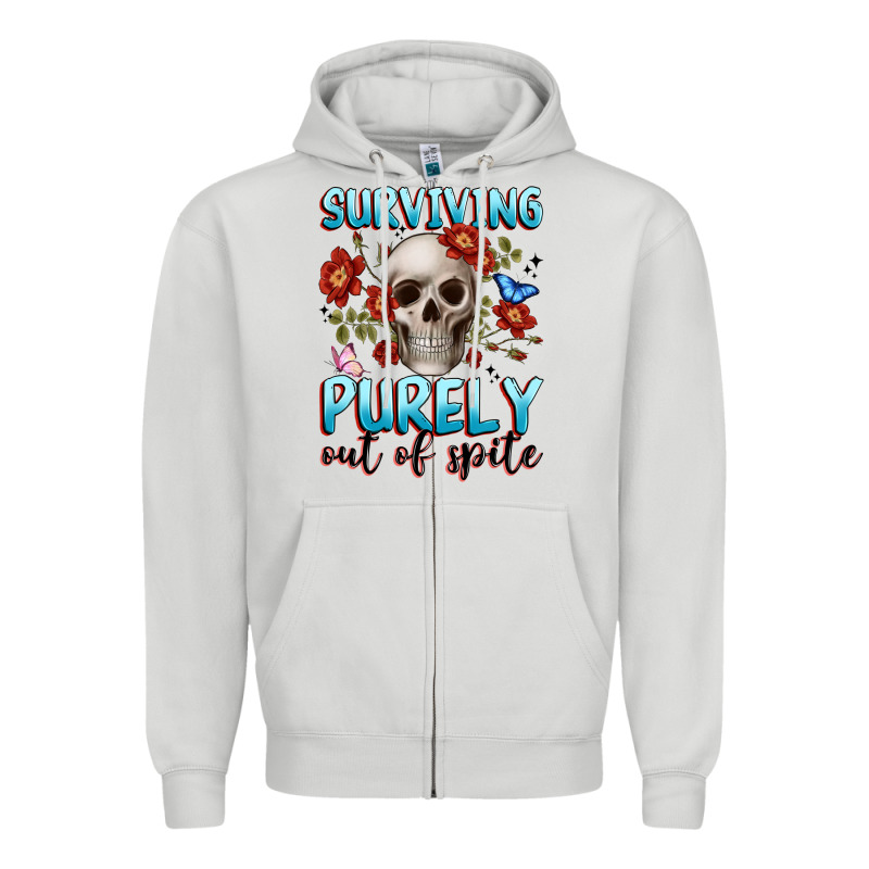 Surviving Purely Out Of Spite Zipper Hoodie by JahusDesignShop | Teevron