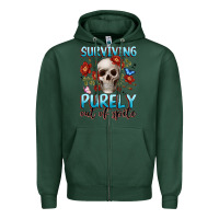 Sports Green surviving purely out of spite Zipper Hoodie - JahusDesignShop