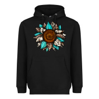 Black sunflower cowhide Heavyweight Hoodie - JahusDesignShop