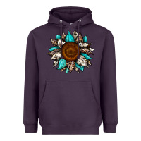 Plum sunflower cowhide Heavyweight Hoodie - JahusDesignShop