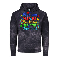 Cloud Black my child may be non verbal but this papa ain't Vintage Hoodie - LillyAllenDesigns