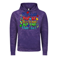 Cloud Purple my child may be non verbal but this papa ain't Vintage Hoodie - LillyAllenDesigns