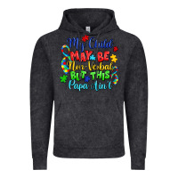 Vintage Black my child may be non verbal but this papa ain't Vintage Hoodie - LillyAllenDesigns