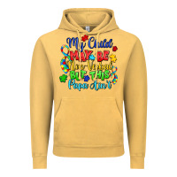 Vintage Mustard my child may be non verbal but this papa ain't Vintage Hoodie - LillyAllenDesigns