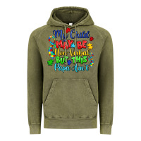 Vintage Olive my child may be non verbal but this papa ain't Vintage Hoodie - LillyAllenDesigns