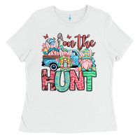White Easter gnomes on the hunt Ladies Tee - OliviaCreatesArt