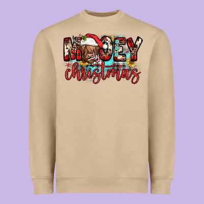 Mooey Christmas Sunflower Heavyweight Sweatshirt Designed By Jahusdesignshop