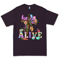 Plum He is alive Easter Day Premium Tee - CowGirlArtShop