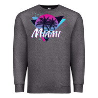 Charcoal Heather miami beach souvenir vintage 80s Premium Sweatshirt - linhVisuals