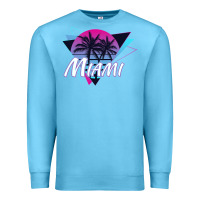 Ocean Blue miami beach souvenir vintage 80s Premium Sweatshirt - linhVisuals