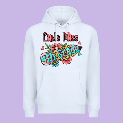 Little Miss Fourth Grade Premium Hoodie Designed By Jasminsmagicworld