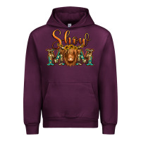 Mauve Wine show mom long haired cow Urban Hoodie - Jasminsmagicworld