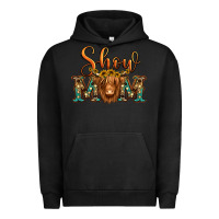 Pigment Black show mom long haired cow Urban Hoodie - Jasminsmagicworld