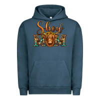 Pigment Midnight Navy show mom long haired cow Urban Hoodie - Jasminsmagicworld