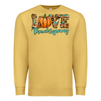 Antique Gold love thanksgiving pumpkin Premium Sweatshirt - JahusDesignShop