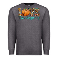 Charcoal Heather love thanksgiving pumpkin Premium Sweatshirt - JahusDesignShop