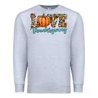 Heather Grey love thanksgiving pumpkin Premium Sweatshirt - JahusDesignShop