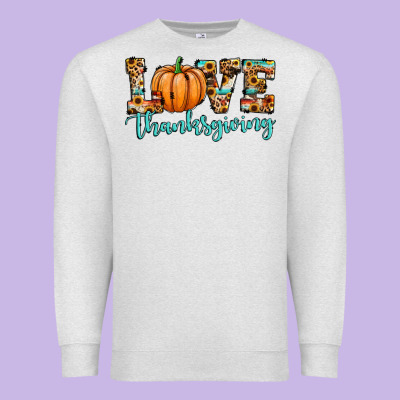 Love Thanksgiving Pumpkin Premium Sweatshirt Designed By Jahusdesignshop