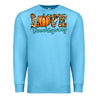 Ocean Blue love thanksgiving pumpkin Premium Sweatshirt - JahusDesignShop