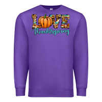 Purple love thanksgiving pumpkin Premium Sweatshirt - JahusDesignShop
