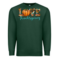 Sports Green love thanksgiving pumpkin Premium Sweatshirt - JahusDesignShop