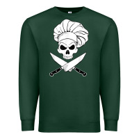 Sports Green chef skull and crossbones knives halloween Premium Sweatshirt - linhVisuals