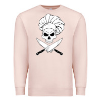 Pale Pink chef skull and crossbones knives halloween Premium Sweatshirt - linhVisuals