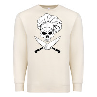 Sandshell chef skull and crossbones knives halloween Premium Sweatshirt - linhVisuals