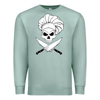 Seafoam chef skull and crossbones knives halloween Premium Sweatshirt - linhVisuals