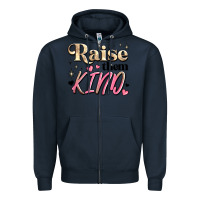 Navy raise them kind Zipper Hoodie - JahusDesignShop