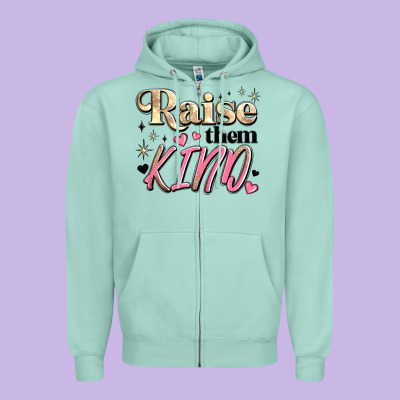 Raise Them Kind Zipper Hoodie Designed By Jahusdesignshop