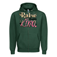 Sports Green raise them kind Zipper Hoodie - JahusDesignShop