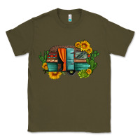 Army Green caravan sunflowers and cactus Classic Tee - Artiststas