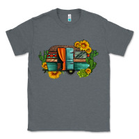 Charcoal Heather caravan sunflowers and cactus Classic Tee - Artiststas