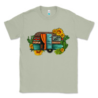 Matcha caravan sunflowers and cactus Classic Tee - Artiststas
