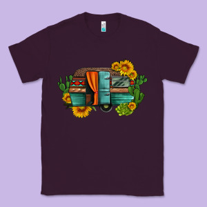 Caravan Sunflowers And Cactus Classic Tee Designed By Artiststas